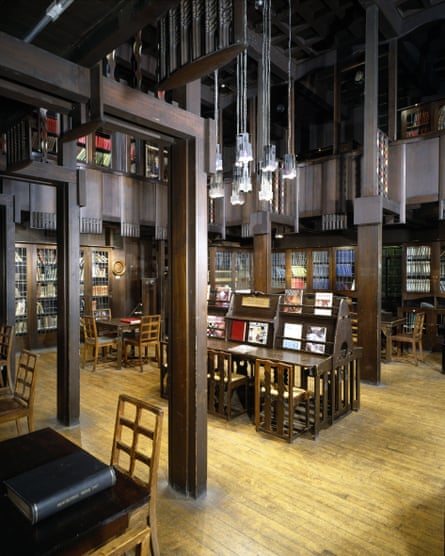 Hallowed space … the sublime Glasgow School of Art library, destroyed by fire in 2014 and now being restored.