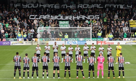 The banner was held up during the minute’s applause at St Mirren for the Queen