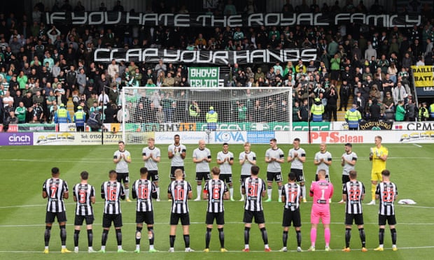 The banner was held up during the minute’s applause at St Mirren for the Queen.