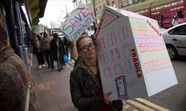Activists and residents gathered for a Reclaim Brixton protest in April to demonstrate against gentrification. 