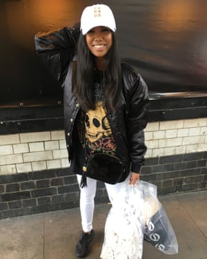 Anna Dancey, 28 at the Kanye West pop up shop in London