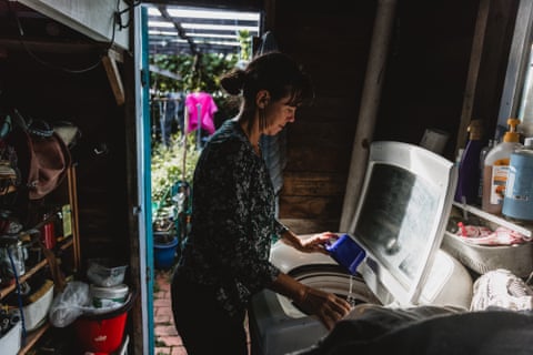 Nemeth using a washing machine