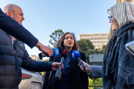 Lily D’Ambrosio MP arrives at the Victorian parliament on Tuesday.