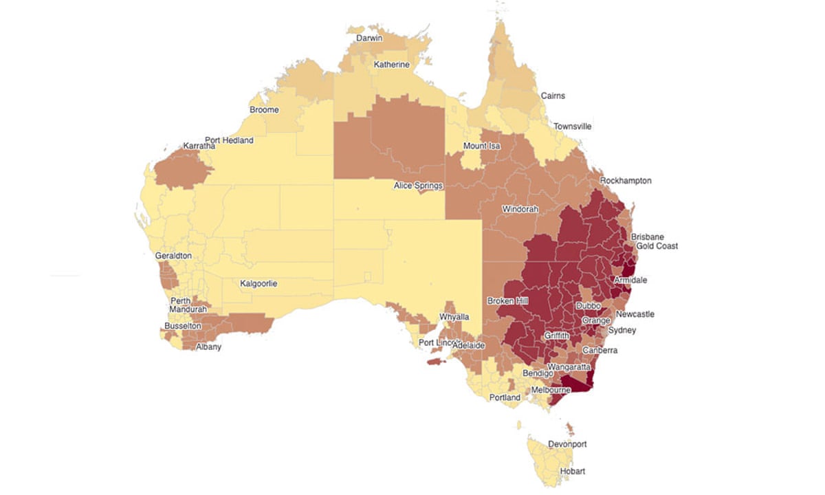 Interactive Map Which Areas Of Australia Were Hit By Multiple Disasters In 2020 Bushfires The Guardian Australia Brush Fires 2022 Map