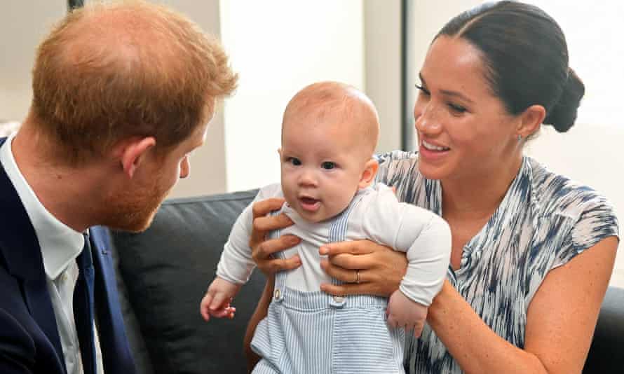 The Duke and Duchess of Sussex with Archie in 2019. The couple refused to say who expressed concerns about his potential skin colour