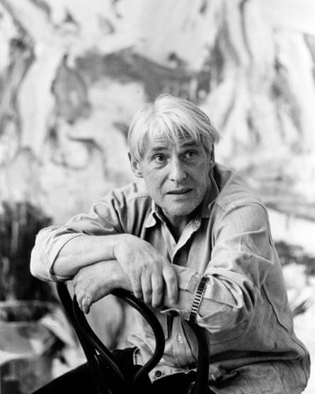 Willem De Kooning in his studio in Long Island, New York, in 1987.