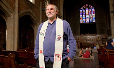 Rev Bill Wylie-Kellermann poses after having delivered his final sermon before retiring at St Peter’s Episcopal Church.