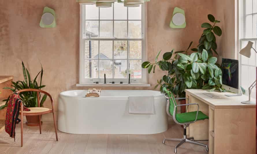 On tap: a bath in the study.