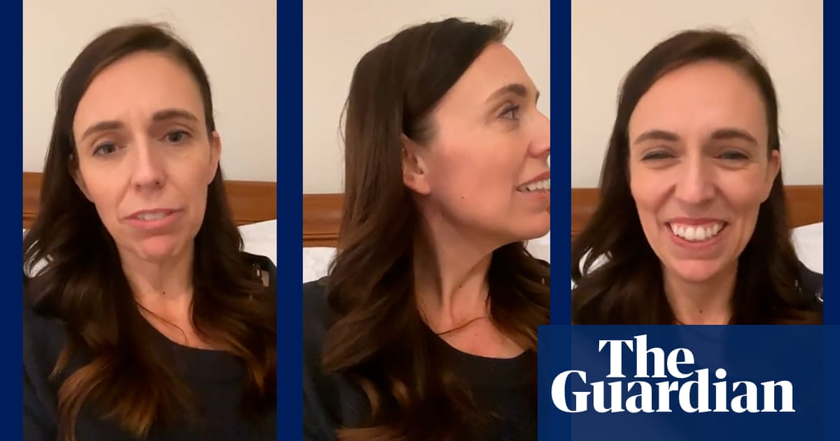 ‘You're meant to be in bed, darling’: Ardern interrupted by daughter Neve during livestream – video