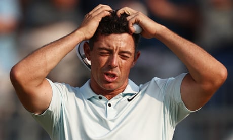 Rory McIlroy cannot hide his despair after missing a 3ft putt on the final hole