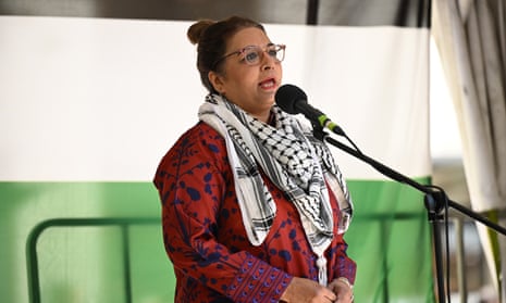 Mehreen Faruqi speaks at the pro-Palestine rally in Melbourne