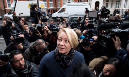 The Swedish prosecutor Ingrid Isgren arrives at the Ecuadorian embassy in November 2016
