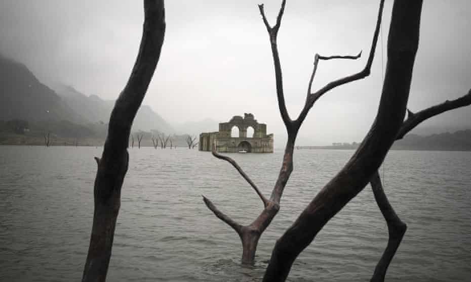 Deep mystery ... a half-submerged church in a reservoir.