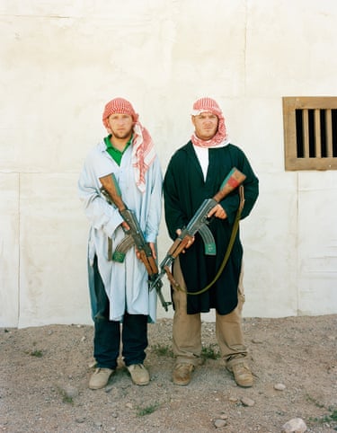 Army specialists John Griffin and Bobby KirbyBoston-based artist and photographer Claire Beckett visited military bases across the US between 2006 and 2023 to explore how Arabs and Muslims are depicted during counterinsurgency training for postings to Iraq and Afghanistan. All photographs and quotes by Claire Beckett. Defense Language by Claire Beckett is available to purchase from Gost Books