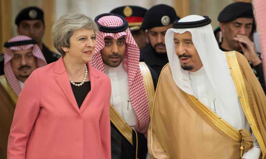 Theresa May with Saudi Arabia's King Salman bin Abdulaziz Al Saud