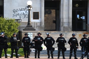 The shooting in Kenosha, Wisconsin led to protests outside the local police station.