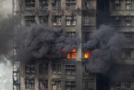 The fire at Wang Fuk Court, a residential estate in the Tai Po district.