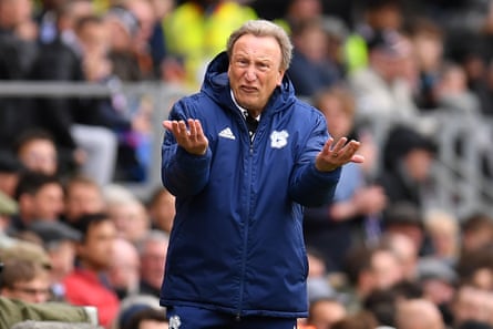 Cardiff City manager Neil Warnock reacts during the match against Fulham.
