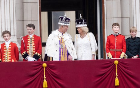 Britain’s King Charles III and Queen Camilla on the balcony of Buckingham Palace.