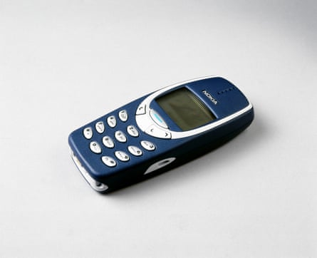 A 2000s-era navy-blue Nokia mobile phone.
