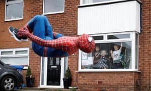 Stockport Spider-Men bringing smiles to children in lockdown.