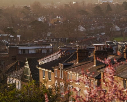 Residential buildings at sunrise in Wimbledon