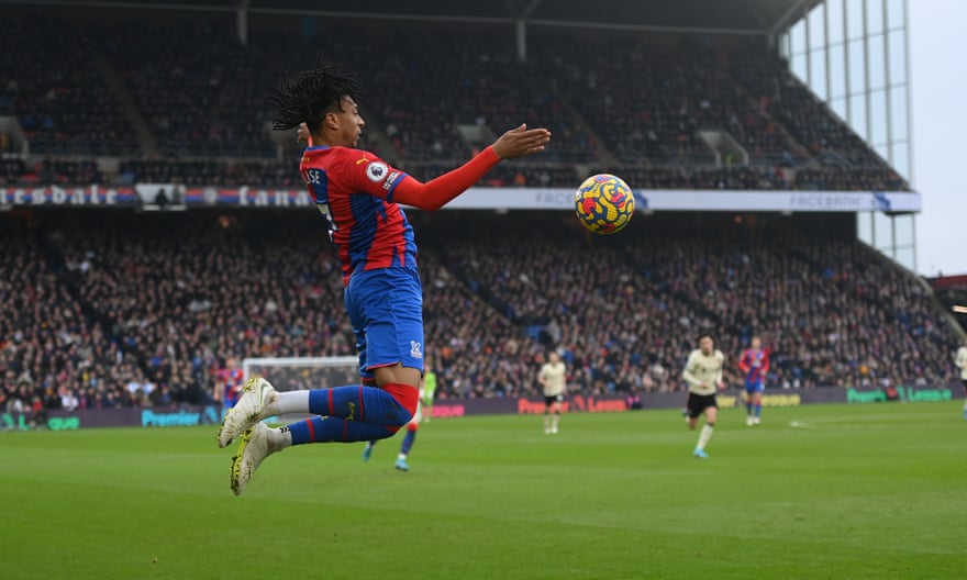 Michael Olise prepares to control the ball during Crystal Palace’s game at home to Liverpool last month