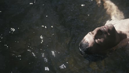 Man floats in water