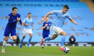 Ferran Torres of Manchester City runs with the ball.