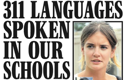 Daily Express ‘311 languages spoken in our schools’ front page