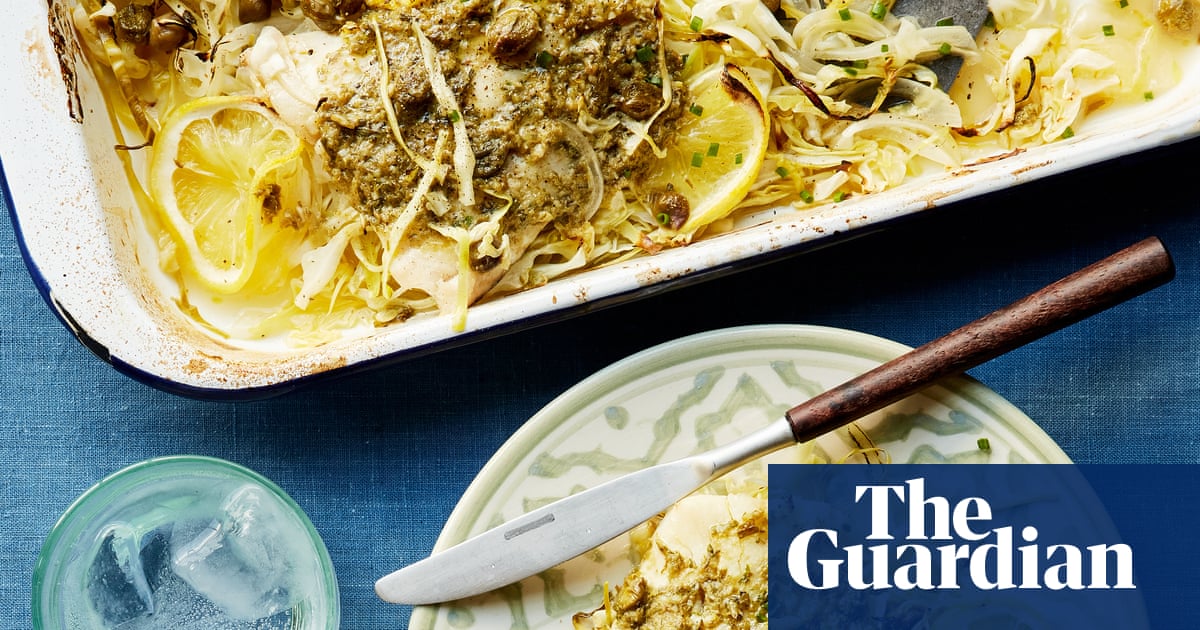 Georgina Hayden's quick and easy recipe for roast hake with caper anchovy butter | Quick and easy
