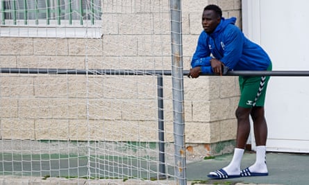 Cheikh Sarr at Rayo Majadahonda’s training ground earlier this week.