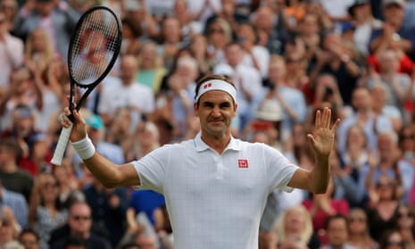Roger Federer celebrates his victory over Richard Gasquet.