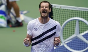 Andy Murray reacts after defeating Yoshihito Nishioka.