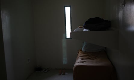 A cell – or bedroom – in the wing for civilly committed men at the Hampden County Jail. While the facility is locked, cells remain unlocked.