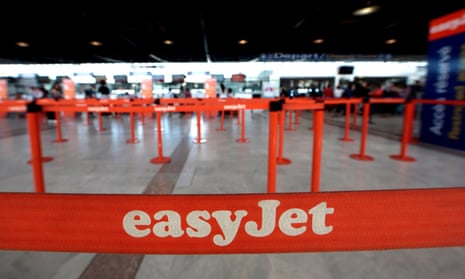 EasyJet check-in desks at Nice airport.