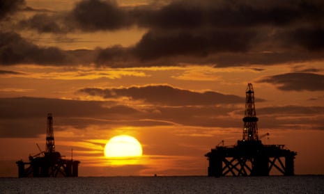 Oil rigs in the North Sea