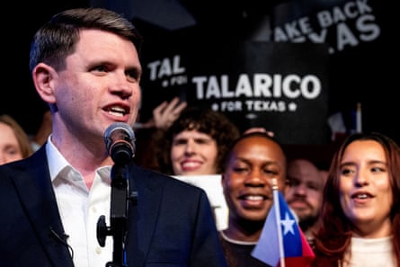 Democratic Senate candidate for Texas, James Talarico, speaks during his primary election night party in Austin, Texas, on 4 March 2026.