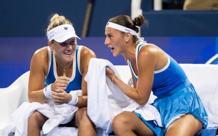 Marta Kostyuk of Ukraine and Peyton Stearns of the United States.