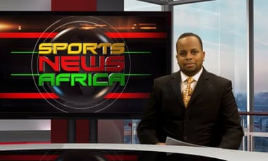 Temesghen Debesai on set of Sports News Africa where he worked as a presenter for a year in London.