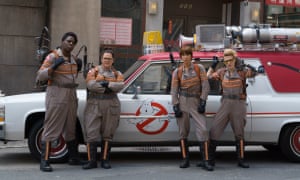 The all-female cast of Ghostbusters.