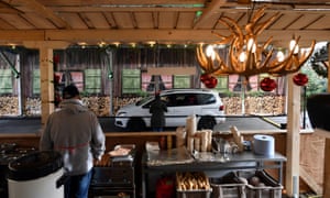 A drive-in Christmas market in Landshut, Germany