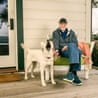 Stewart Brand with his dog, Ivory, at his home in Petaluma, California