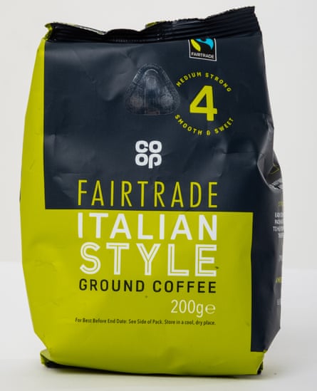 A bag of Italian Style Fairtrade Coffee.