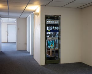 The hallway of the radio station in Willcox.