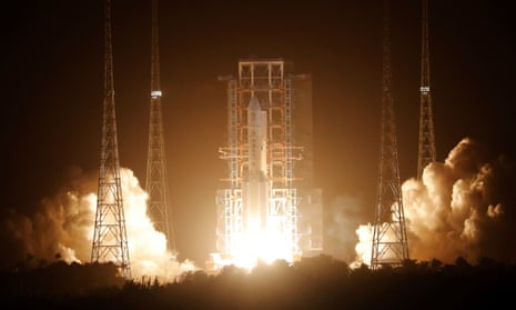 China’s Long March-5  rocket lifts off carrying the Chang’e-5 lunar probe