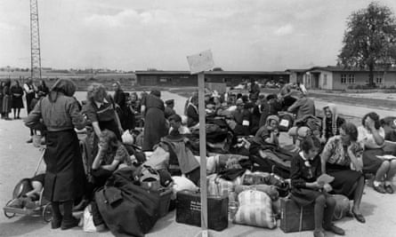 Some of the estimated two and a quarter million Germans who were expelled from Czechoslovakian territory after the collapse of German power in 1945, August, 1946.