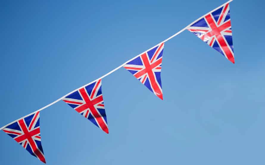 Union Jack Bunting and blue sky