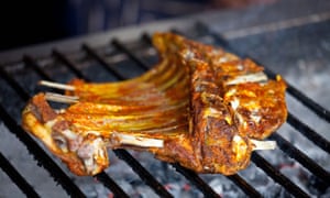 Lamb on the grill in Islamabad, Pakistan.