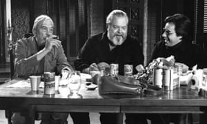 John Huston, Orson Welles and Peter Bogdanovich in The Other Side of the Wind